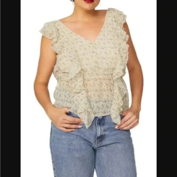 Lilly Floral Flutter Chiffon Blouse size 14 - Picture 7 of 10